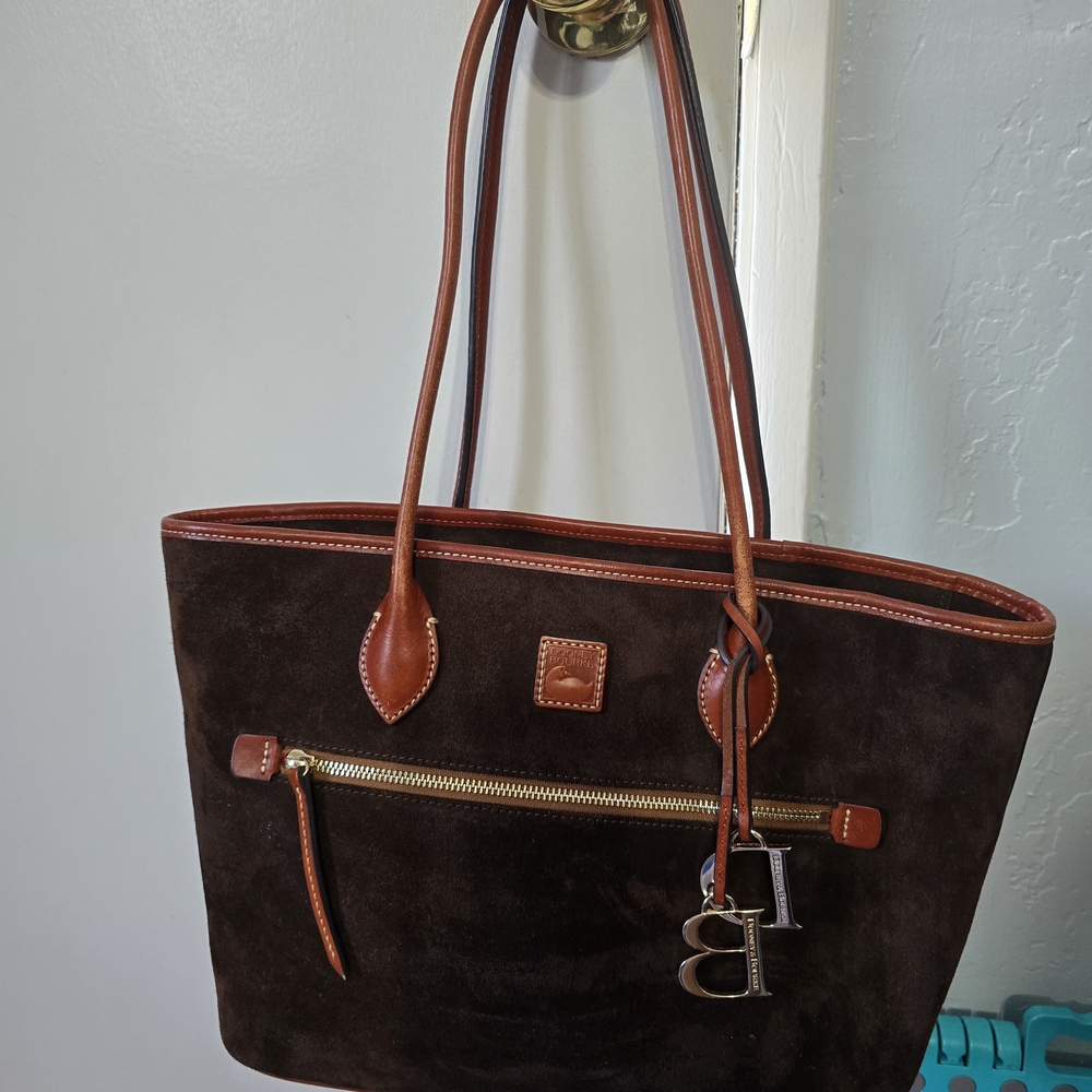Brown Suede Tote Bag